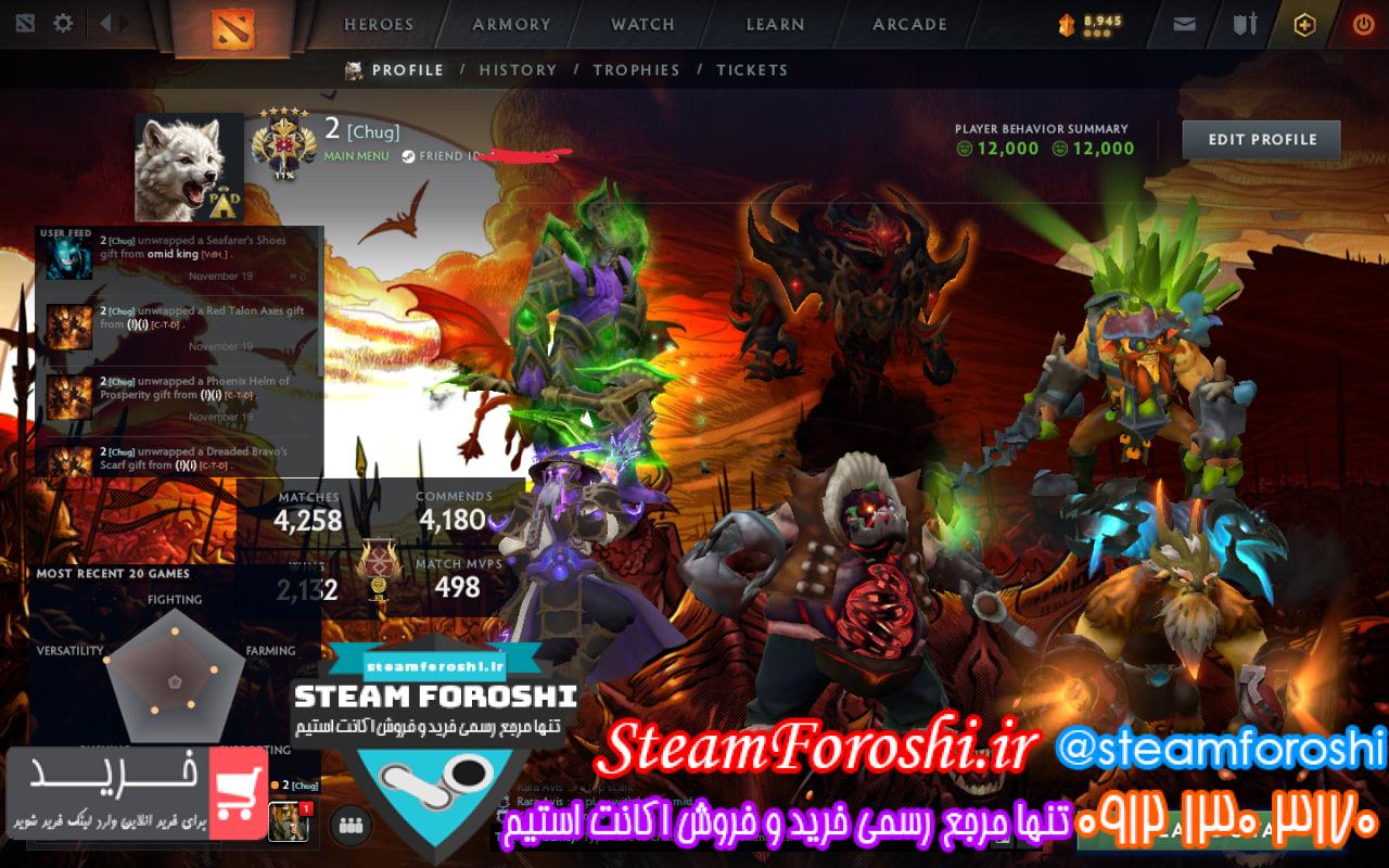 خرید اکانت دوتا 2 کد 15736