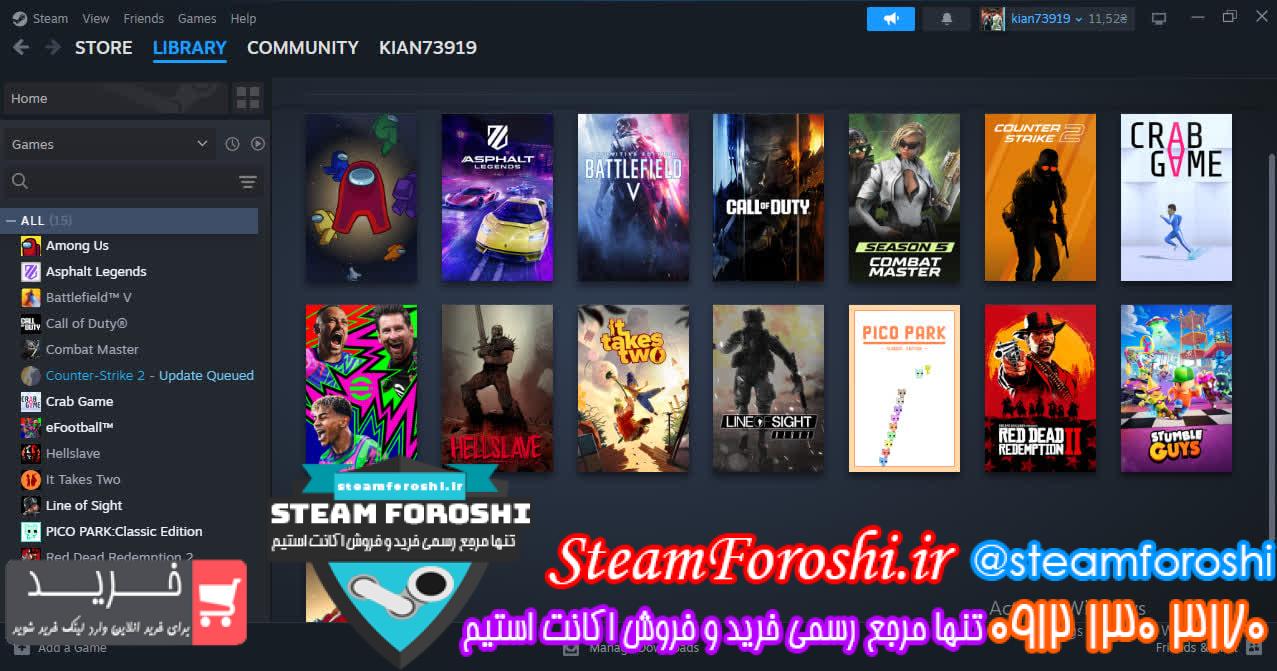 خرید اکانت استیم کد 15584