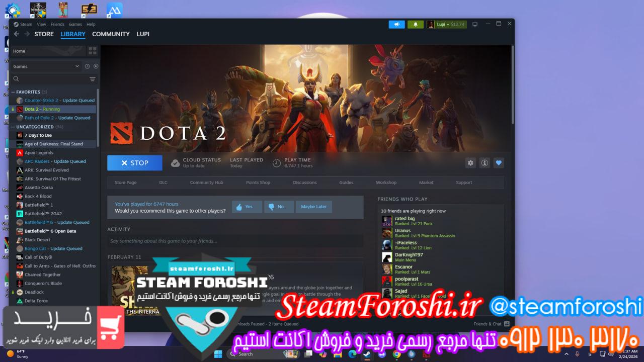 خرید اکانت استیم کد 15600