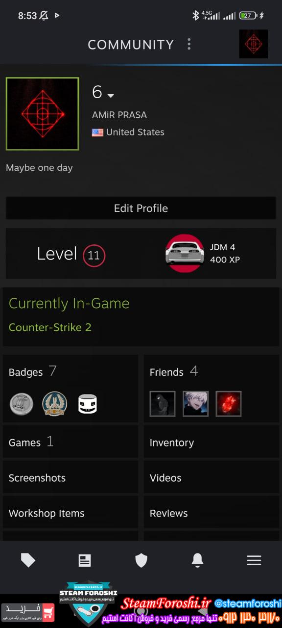 خرید اکانت cs go کد 16002
