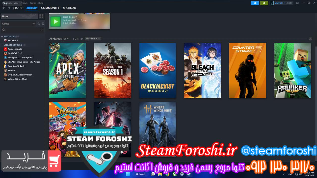 خرید اکانت استیم کد 16036