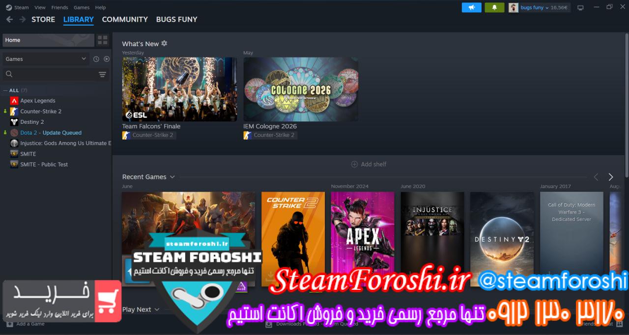 خرید اکانت استیم کد 16069
