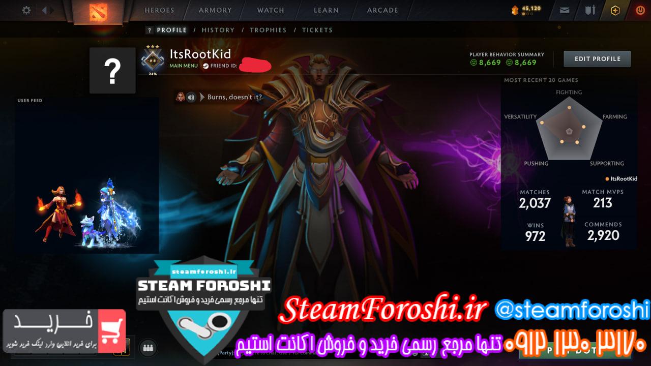 <a href="https://steamforoshi.ir">خرید اکانت دوتا 2 </a><a href="https://steamforoshi.ir">فروش اکانت دوتا 2 </a> نام اکانت : ItsRootKid کد خرید :16229 نوع مدال :Guardian رنک مدال : 3 رنک ام ام ار: 1100 ریجن اکانت : Germany قابليت ادد کردن : دارد سال ساخت اکانت : قدیمی بازي هاي ديگر : none آيتم هاي بازي : shado fiend Arcana, Juggernaut Arcana, crystal maiden, Sven sword 650 dollar, some immortals توضيحات : قیمت : 50000000 <p style="text-align: center;">تنها شماره هاي معتبر خریدگاه جهت خريد و خرید اکانت و آیتم 09121303170 براي خرید اکانت آيتم خود به ادرس زير برويد <a class="fasc-button fasc-size-large fasc-type-flat fasc-rounded-medium" style="background-color: #33809e; color: #ffffff;" href="https://steamforoshi.ir/sell">خرید اکانت و آيتم </a></p> خرید اکانت دوتا 2 کد 16229