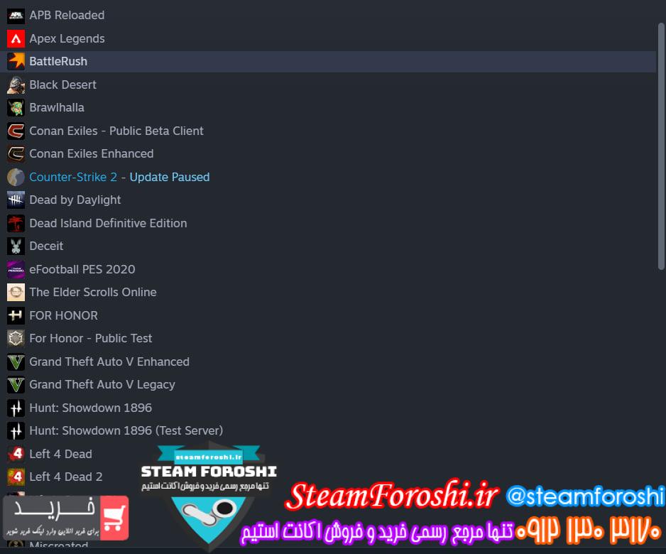 <h1><a href="https://steamforoshi.ir">خرید اکانت استیم کد 16301 </a></h1> <a href="https://steamforoshi.ir">خرید اکانت استیم </a><a href="https://steamforoshi.ir">فروش اکانت استیم </a> اسم اکانت : M.TigO کد خرید :16301 سال ساخت اکانت : 1395 بازي هاي موجود در اکانت : Counter-strike 2__GTA V Online__Hunt:Showdown 1896__Dead by Daylight__Black Desert__Rogue Company__FOR HONOR__Red Dead Online__Phasmophobia__TEKKEN 7__Left 4 Dead 2__Tom Clancy"s Rainbow Six Siege__Paladins__Lost Ark__Apex Legends__Portal 2__Dead Island Definitive Edition__PAYDAY 2__Sid meier"s Civilization V__Miscreated__Conan Exiles Enhanced__Rome:Total War__Deceit__Tomb Raider__Ring of Elysium__Paladins__APB Reloaded__PUBG__The Elder Scrolls Online__The Hunter Classic توضيحات : تخفیف داده میشود قیمت : 45000000000 <p style="text-align: center;">تنها شماره هاي معتبر خریدگاه جهت خريد و خرید اکانت و آیتم 09121303170 براي خرید اکانت آيتم خود به ادرس زير برويد <a class="fasc-button fasc-size-large fasc-type-flat fasc-rounded-medium" style="background-color: #33809e; color: #ffffff;" href="https://steamforoshi.ir/sell">خرید اکانت و آيتم </a></p> خرید اکانت استیم کد 16301