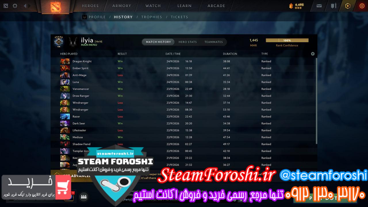 <a href="https://steamforoshi.ir">خرید اکانت دوتا 2 </a><a href="https://steamforoshi.ir">فروش اکانت دوتا 2 </a> نام اکانت : DepressedPerson0 کد خرید :16311 نوع مدال :Crusader رنک مدال : 1 رنک ام ام ار: 1550 ریجن اکانت : USA قابليت ادد کردن : دارد سال ساخت اکانت : جدید بازي هاي ديگر : Cs2 Prime آيتم هاي بازي : شمشیر اسون/ دو عدد پرسونا پودج / پرسونا فانتوم اسسین / پرسونا سی ام توضيحات : فروش اکانت استیم لول ۳ پرایم سی اس داره دوتا ۷۰۰ ساعت پلی تایم / رنک کروز ۱ / پرسونا ۵ تا خریداری شده روش / کالکتور کش /کلی ایمورتال / شمشیر sven هم داره جیمیل مادر دارید اولین کد ولتی که شارژ شده هم دارم - قیمت ۴.۵ میلیون قیمت : 4500000 <p style="text-align: center;">تنها شماره هاي معتبر خریدگاه جهت خريد و خرید اکانت و آیتم 09121303170 براي خرید اکانت آيتم خود به ادرس زير برويد <a class="fasc-button fasc-size-large fasc-type-flat fasc-rounded-medium" style="background-color: #33809e; color: #ffffff;" href="https://steamforoshi.ir/sell">خرید اکانت و آيتم </a></p> خرید اکانت دوتا 2 کد 16311