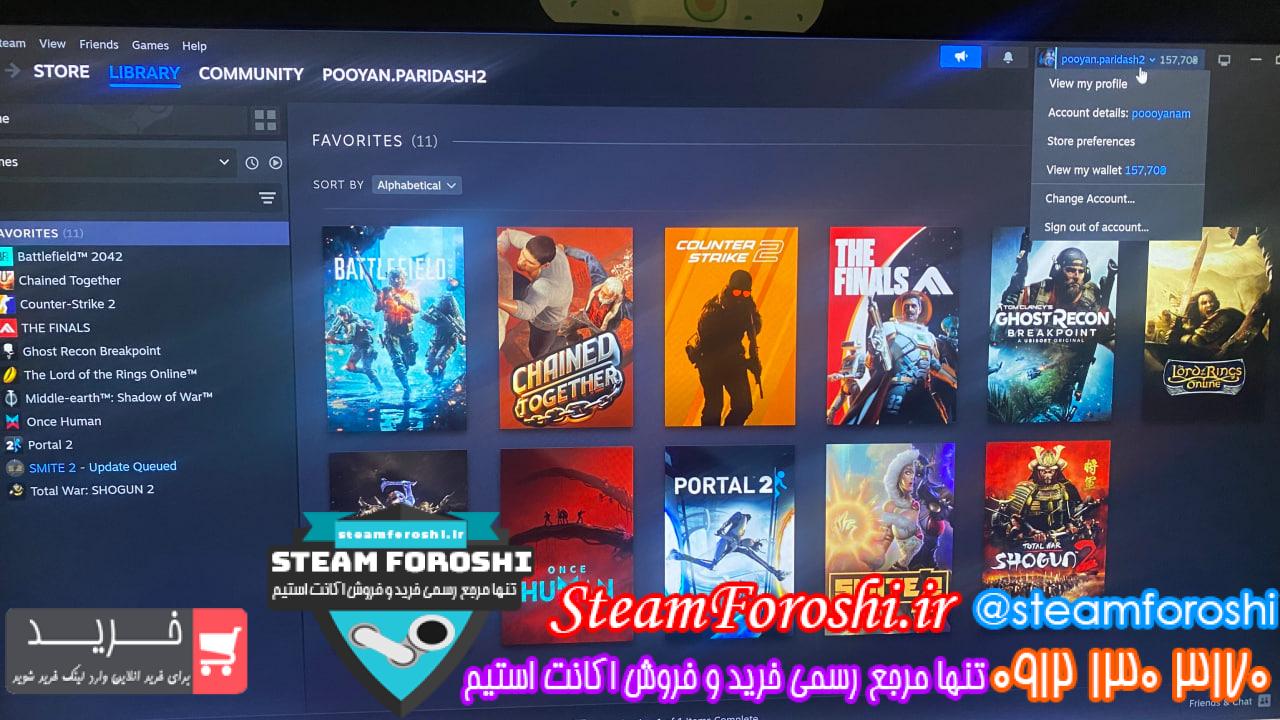 <h1><a href="https://steamforoshi.ir">خرید اکانت استیم کد 16318 </a></h1> <a href="https://steamforoshi.ir">خرید اکانت استیم </a><a href="https://steamforoshi.ir">فروش اکانت استیم </a> اسم اکانت : Poooyanam کد خرید :16318 سال ساخت اکانت : 1400 بازي هاي موجود در اکانت : Battelfield , chained together , counter strike 2 , the finals , ghost recon , lord of the ring online , shadow of war , one human , portal 2 , smite 2 , shogun توضيحات : 11 تا بازی دارم که ۷ تاش پولی هست که فقط به عنوان مثال یک بتلفیلدش ۸۲۰۰ قیمتشه بیشتر از قیمت کل اکانت ۱ تومنم توش پول دارم میتونید بازی بخرید دارم میرم سر کار از هفته بعد اکانت دیگ بکارم نمیاد میفروشم قیمت : 7900000 <p style="text-align: center;">تنها شماره هاي معتبر خریدگاه جهت خريد و خرید اکانت و آیتم 09121303170 براي خرید اکانت آيتم خود به ادرس زير برويد <a class="fasc-button fasc-size-large fasc-type-flat fasc-rounded-medium" style="background-color: #33809e; color: #ffffff;" href="https://steamforoshi.ir/sell">خرید اکانت و آيتم </a></p> خرید اکانت استیم کد 16318