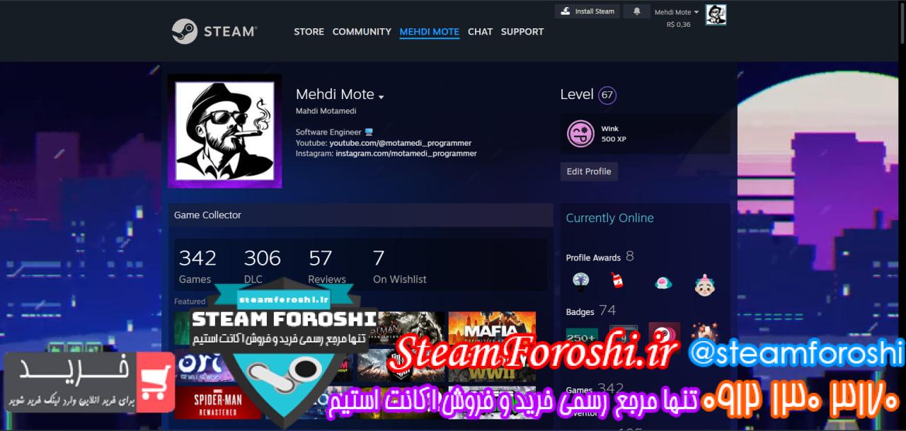 <h1><a href="https://steamforoshi.ir">خرید اکانت استیم کد 16452 </a></h1> <a href="https://steamforoshi.ir">خرید اکانت استیم </a><a href="https://steamforoshi.ir">فروش اکانت استیم </a> اسم اکانت : mahdi_motamedi کد خرید :16452 سال ساخت اکانت : 2017 بازي هاي موجود در اکانت : هر چی فکر کنی خریدم! توضيحات : لینک اکانت همه چیز پابلیک قابل مشاهده هست: ارزش فعلی بازی های اکانت حدود 5000 دلار هست قیمت : 350000000 <p style="text-align: center;">تنها شماره هاي معتبر خریدگاه جهت خريد و خرید اکانت و آیتم 09121303170 براي خرید اکانت آيتم خود به ادرس زير برويد <a class="fasc-button fasc-size-large fasc-type-flat fasc-rounded-medium" style="background-color: #33809e; color: #ffffff;" href="https://steamforoshi.ir/sell">خرید اکانت و آيتم </a></p> خرید اکانت استیم کد 16452